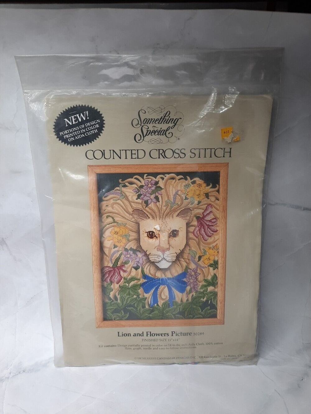 Vintage Something Special Counted Cross Stitch Kit Lion and Flowers Picture